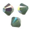 Toupies Swarovski 4mm PALACE GREEN OPAL AB Xilion / 20 perles