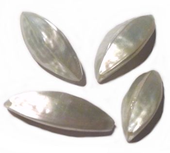 Perle Nacrée forme coquillage ovale bombé 25mm GRIS  Unité