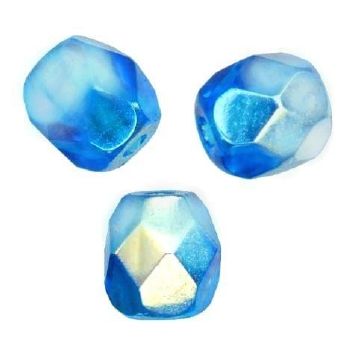 Facettes de Bohème 4mm CRYSTAL CAPRI BLUE AB  Bicolores / 50 perles