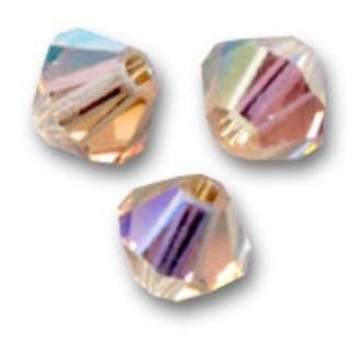 Toupies Swarovski 6mm LIGHT COLORADO TOPAZ AB XILION / 10 perles  