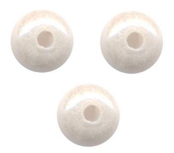 Perles rondes lisses opaque Ceramic Look 4mm WHITE / 50