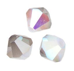 Toupies Swarovski 4mm WHITE ALABASTER AB SATIN / 20 perles 