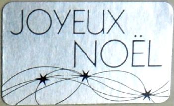 Etiquette Autocollante Rectangulaire  JOYEUX NOEL Argentée  -  Prix dégressif  / 15