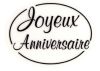 Etiquettes Autocollantes Ovales JOYEUX ANNIVERSAIRE Transparentes / 9