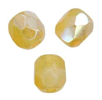 Facettes de Bohème 4mm LIGHT TOPAZ OPAL AB / 50 perles