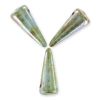 Perles spike conique 5x13mm BLEU VERT MARBRE CERAMIC LOOK / 10 perles