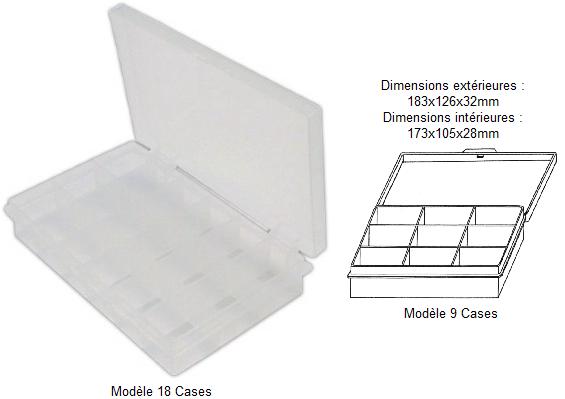  Boite de rangement à  9 cases pour perles, pêche...