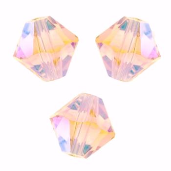 Toupies Swarovski 4mm ROSE WATER OPAL AB2X  Xilion / 25 perles