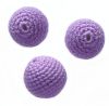 Perle boule laine crochet 25mm VIOLET Unité