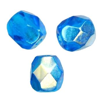 Facettes de Bohème 4mm LIGHT CAPRI BLUE AB / 50 perles