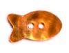 Bouton Nacré forme Poisson 11x18mm ORANGE INDIAN RED / 6 boutons