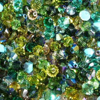 Lot de Toupies Cristal Swarovski 4mm MIX MULTICOLORE Forestier Mélange de 50 perles / Prix dégressif