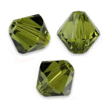  Toupies Swarovski  7mm OLIVINE / 5 perles - RARE