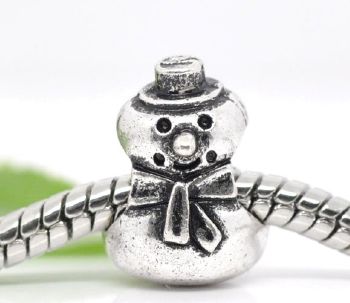 Breloque intercalaire Bonhomme de neige pour bracelets charms 13 x 10 mm - Argenté vieilli / 1