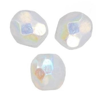 Facettes de Bohème 10mm WHITE OPAL AB / 5 perles