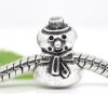 Breloque intercalaire Bonhomme de neige pour bracelets charms 13 x 10 mm - Argenté vieilli / 1