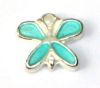 Breloque Papillon émail en métal 14 x 12 mm - Argenté émaillé TURQUOISE / 1