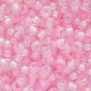 Perles Rocaille 2 mm Crystal Rose Bonbon Lined / 20 Grammes +/- 2500 perles