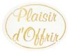 Etiquettes Autocollantes Ovales PLAISIR D'OFFRIR Blanches et Or / 9