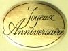 Etiquettes Autocollantes Ovales JOYEUX ANNIVERSAIRE Dorées / 15