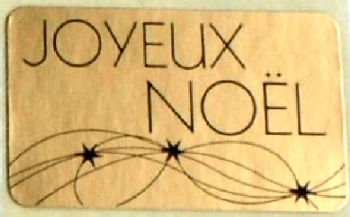 Etiquette Autocollante Rectangulaire  JOYEUX NOEL Dorées -  Prix dégressif  / 15