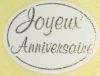 Etiquettes Autocollantes Ovales JOYEUX ANNIVERSAIRE Blanches / 15