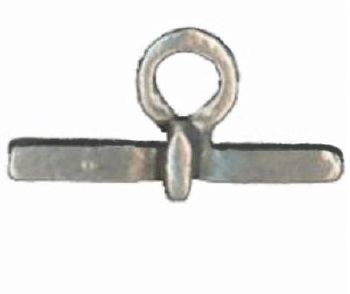 Breloque Barre suspendue pour fermoir en métal 8 x 16 mm - Argenté vieilli / 2 pièces - Prix dégressif