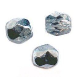 Facettes de Bohème 4mm CRISTAL COMET ARGENT LIGHT  CAL MAT / 50 perles