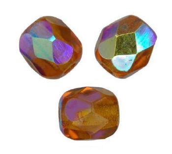 Facettes de Bohème 4mm SMOKED TOPAZ AB / 50 perles