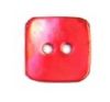 Bouton Nacré forme Carré 13x13mm ROUGE / 6 boutons