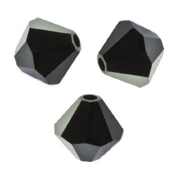 Toupies Swarovski 4mm JET  Noir XILION / 25 perles - Prix dégressif