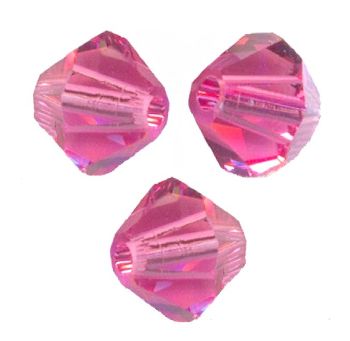  Toupies Swarovski  7mm ROSE / 5 perles - RARE