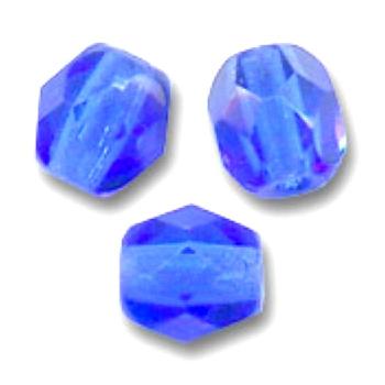 Facettes de Bohème 10mm SAPHIR SAPPHIRE  / 5 perles