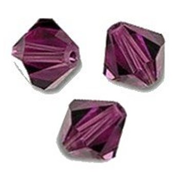  Toupies Swarovski  8mm AMETHYST / 5 perles