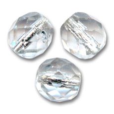 Facettes de Bohème  8mm CRYSTAL SILVER LINED / 10 perles