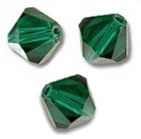  Toupies Swarovski  8mm EMERALD / 5 perles