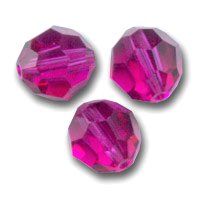  Ronde Facettée Swarovski  9mm FUCHSIA Antique / 1 perle