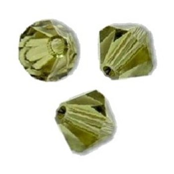 Toupies Swarovski 4mm KHAKI  KAKI / 25 perles  