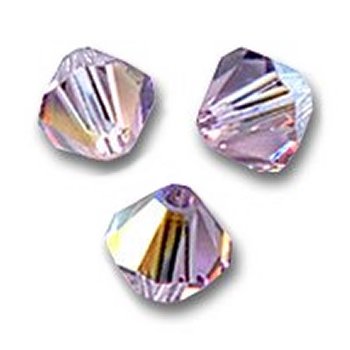 Toupies Swarovski 6mm LIGHT AMETHYST AB  Coupe XILION / 10 perles