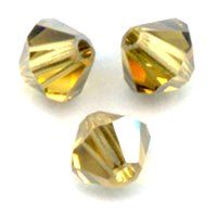 Toupies Swarovski 4mm LIGHT TOPAZ SATIN / 25 perles  