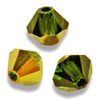 Toupies Swarovski 4mm OLIVINE DORADO / 15  