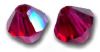 Toupies Swarovski 4mm RUBY AB / 4 perles