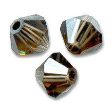 Toupies Swarovski 4mm SMOKY QUARTZ SATIN / 20 perles 