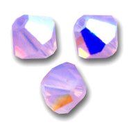 Toupies Swarovski 4mm VIOLET OPAL AB XILION / 20 perles