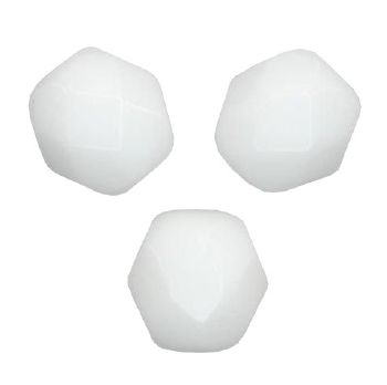 Facettes de Bohème  8mm WHITE ALABASTER / CHALK WHITE / BLANC OPAQUE / 10 perles